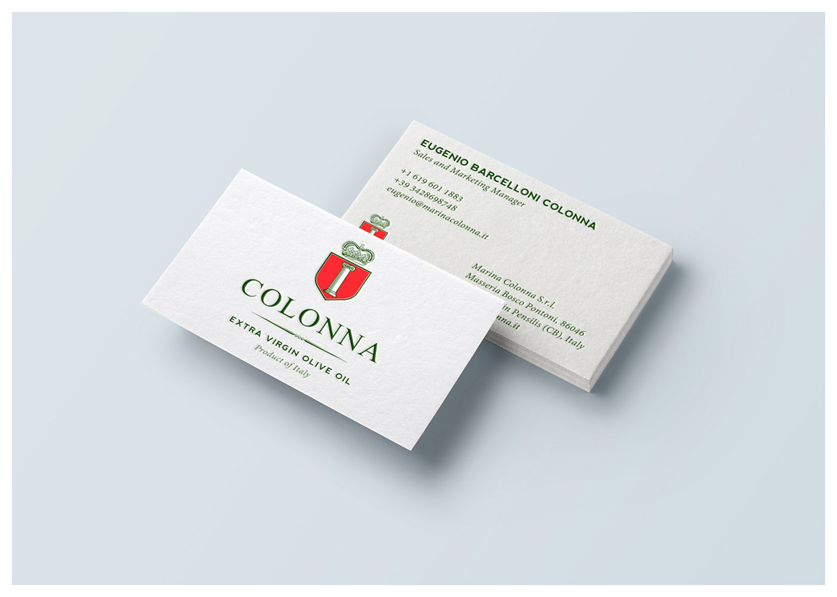branding  extra virgin olive Olive Oil molise Italy grafica Business card design