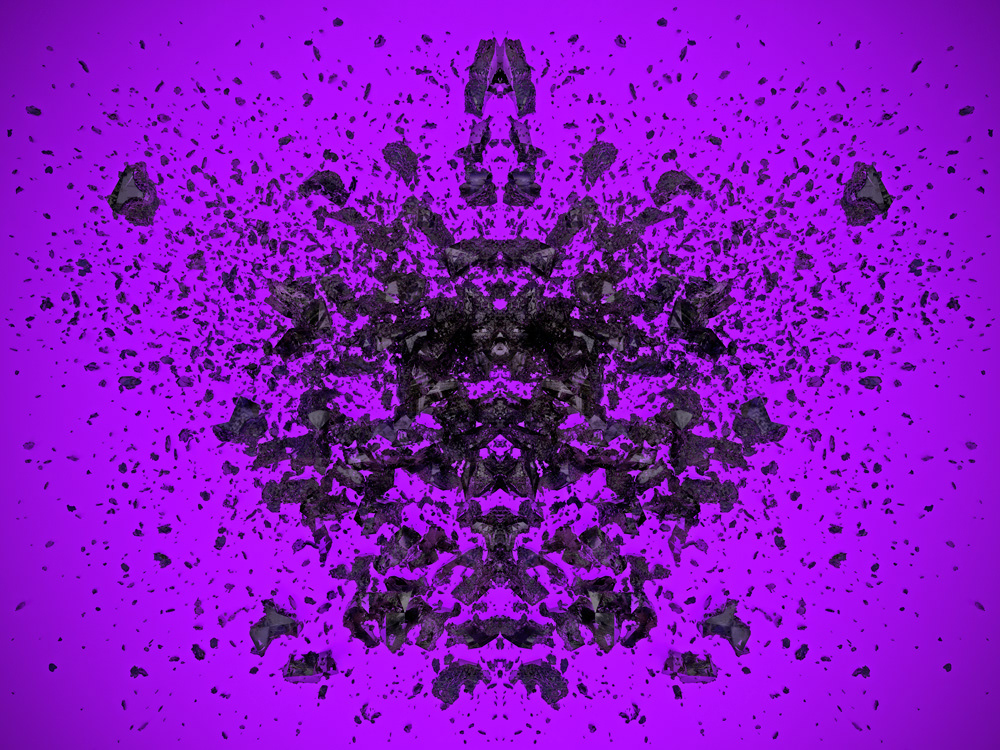 rorschach 3D rendering test colorful crystal