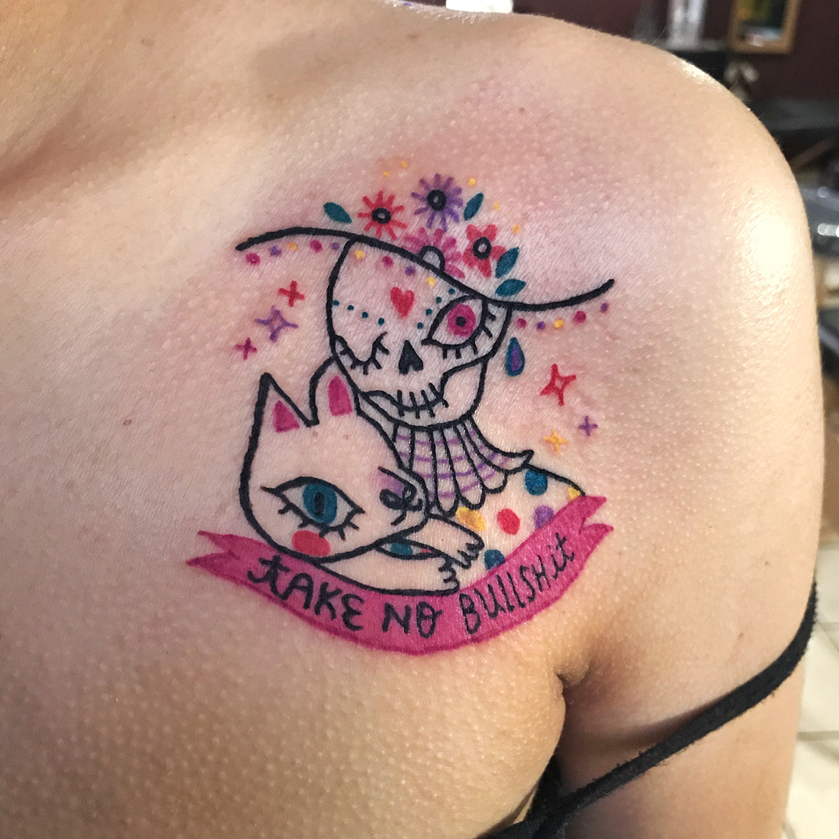 El Salvador tattoo skull Cat feminism
