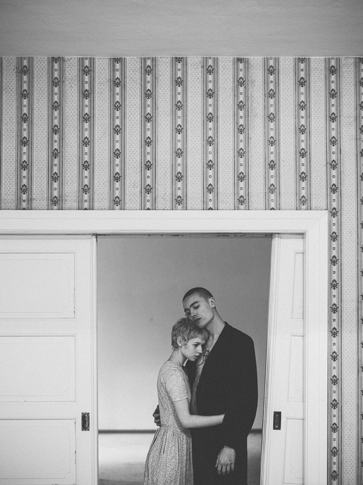 portrait Fashion  couple black and white editorial bnw Photography  analog film photography photoshoot