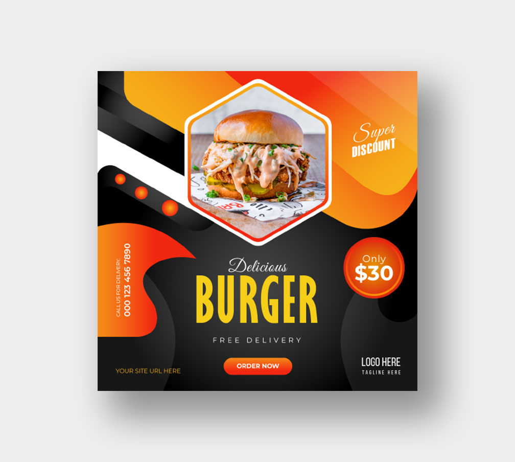 design Social media post Advertising  Burger King Fast food restaurant menu Food  marketing   humburger