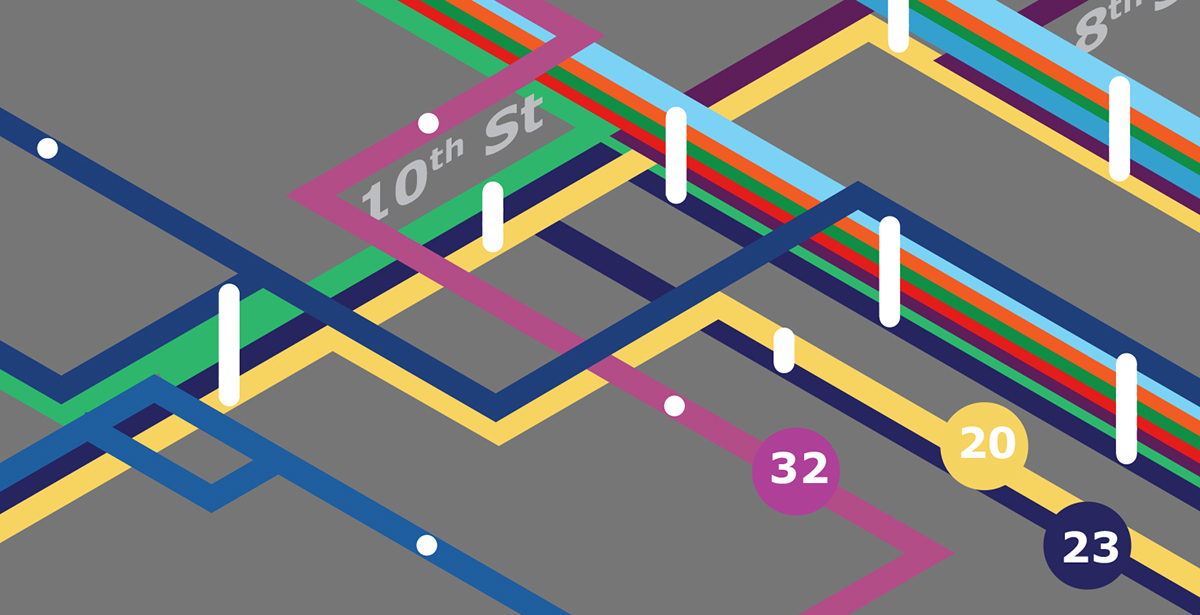 information design map Transit city poster wayfinding