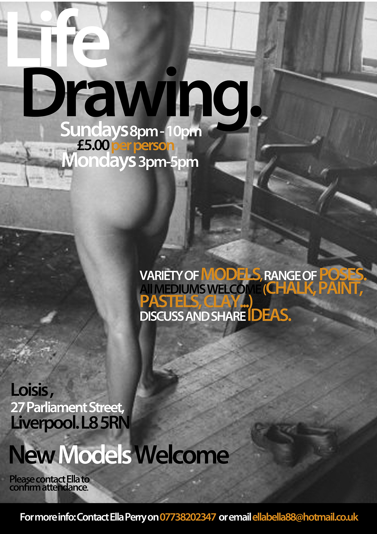life drawing art Event draw naked form 