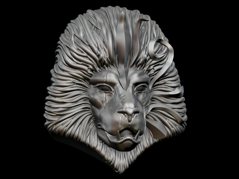 lion 3D personage poster