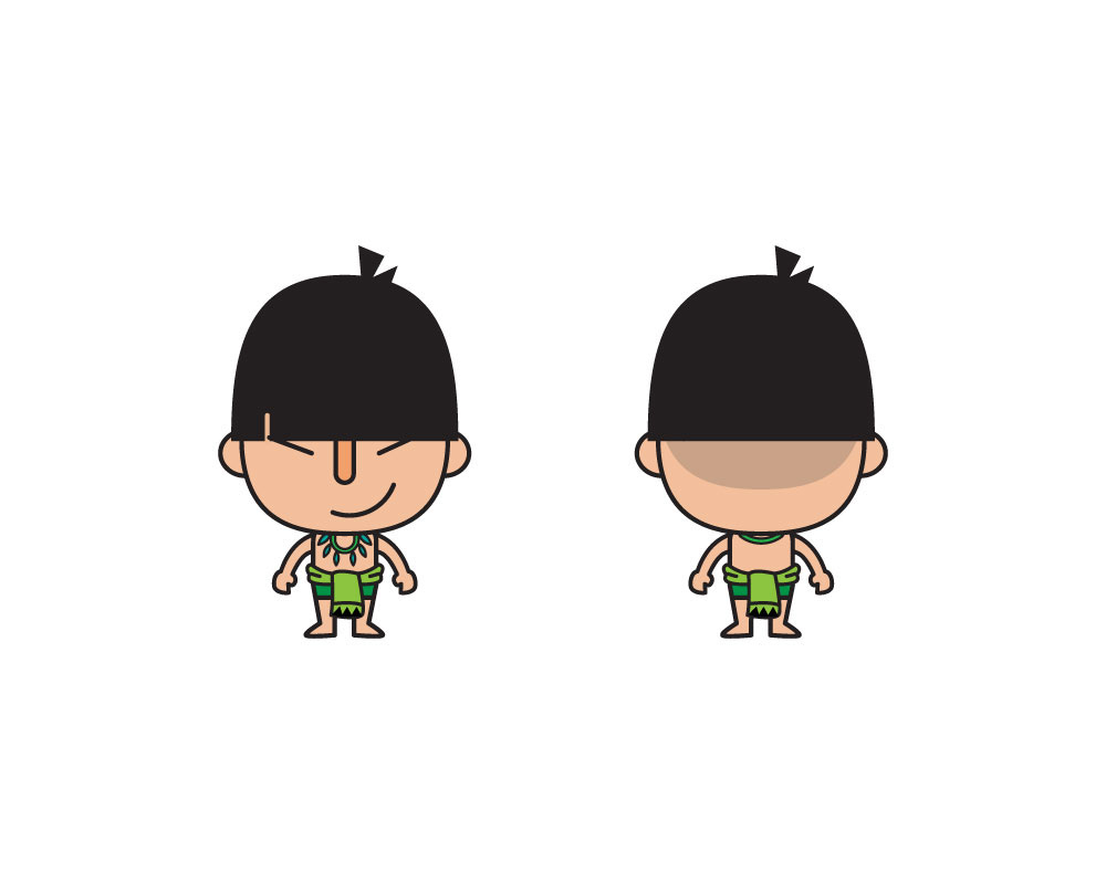 Mascot Character 2D cute creature Illustrator line tribal design