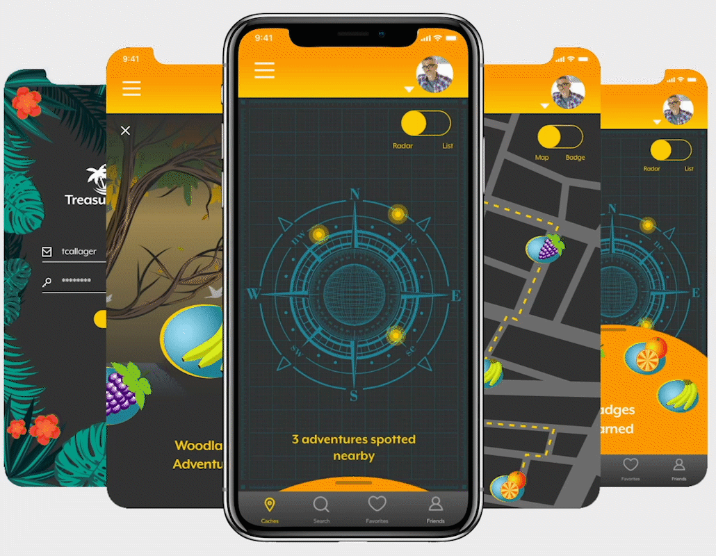 xddailychallenge UI ux Interface Experience interactive mobile geocaching design system prototype