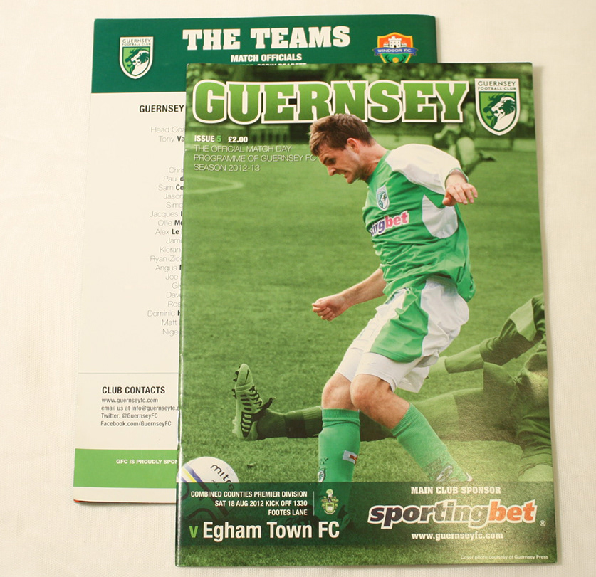 Guernsey FC football club programme editorial graphic design