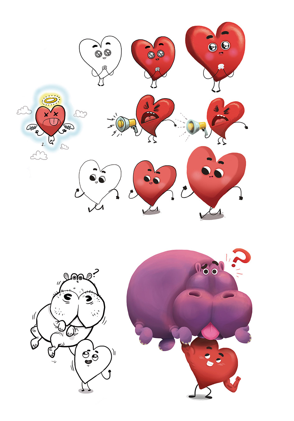 corazon design Album ILUSTRADO infantil Character kids Ditital art heart