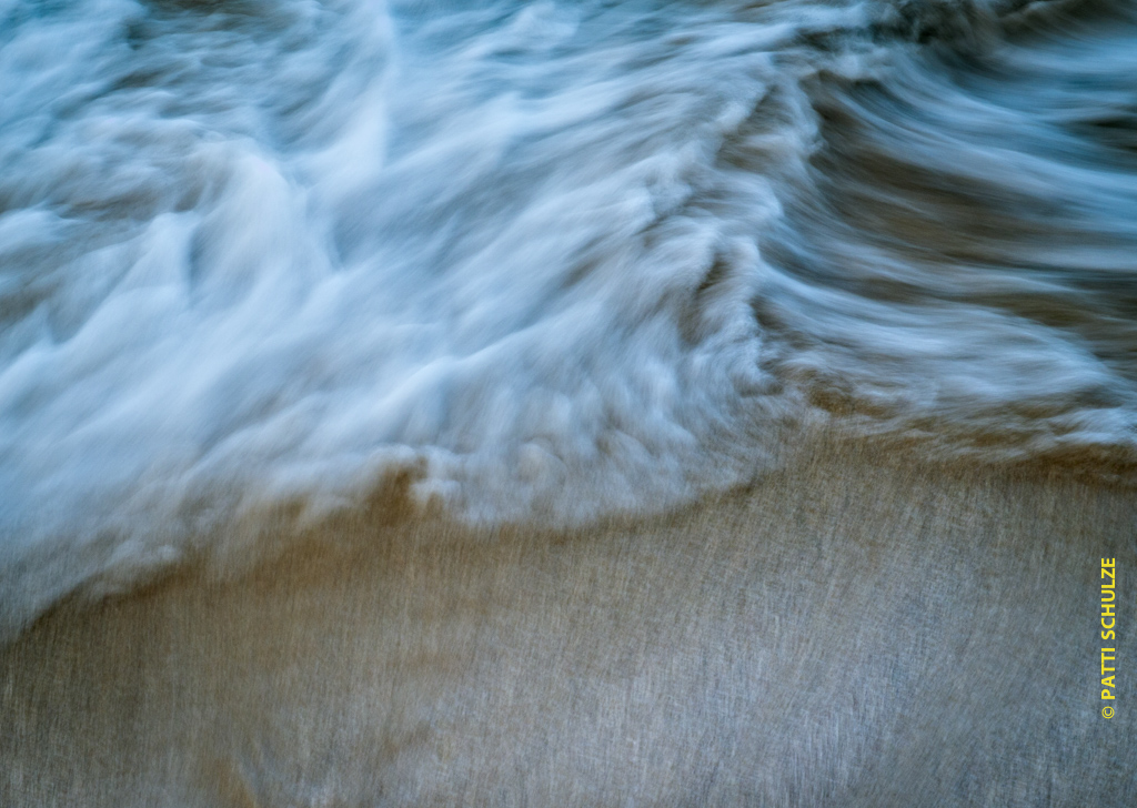 Surf waves panning slow shutter