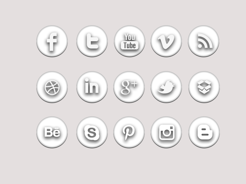 White  minimal  Icons  social 