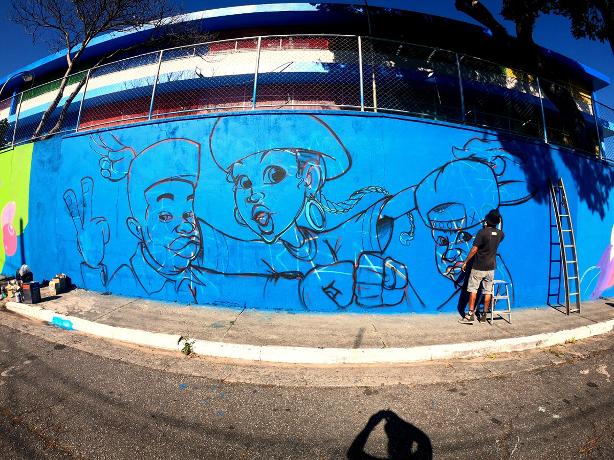 Graffiti hiphop arte urbana grafite Ilustração