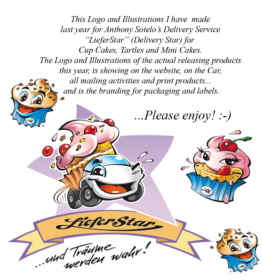 cartoon characterdesign Zeichnung funny ILLUSTRATION  graphic design  cup cakes Candy Vektorgraphic vector