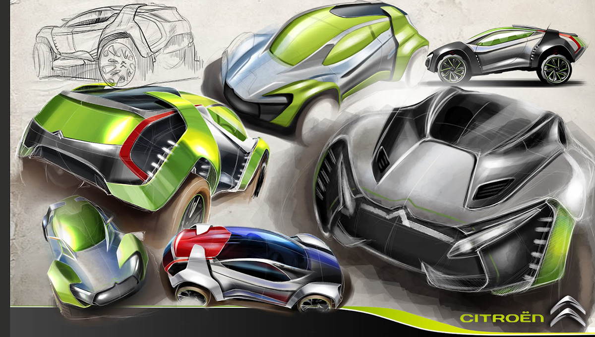car design car concept  IED design giuseppe ceccio car sketch Citroen Concept 