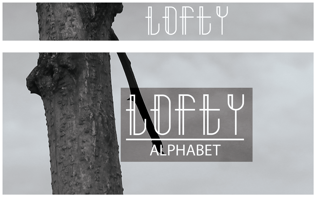 lofty alphabet letters MANUEL krueger kruger Tree  black & white