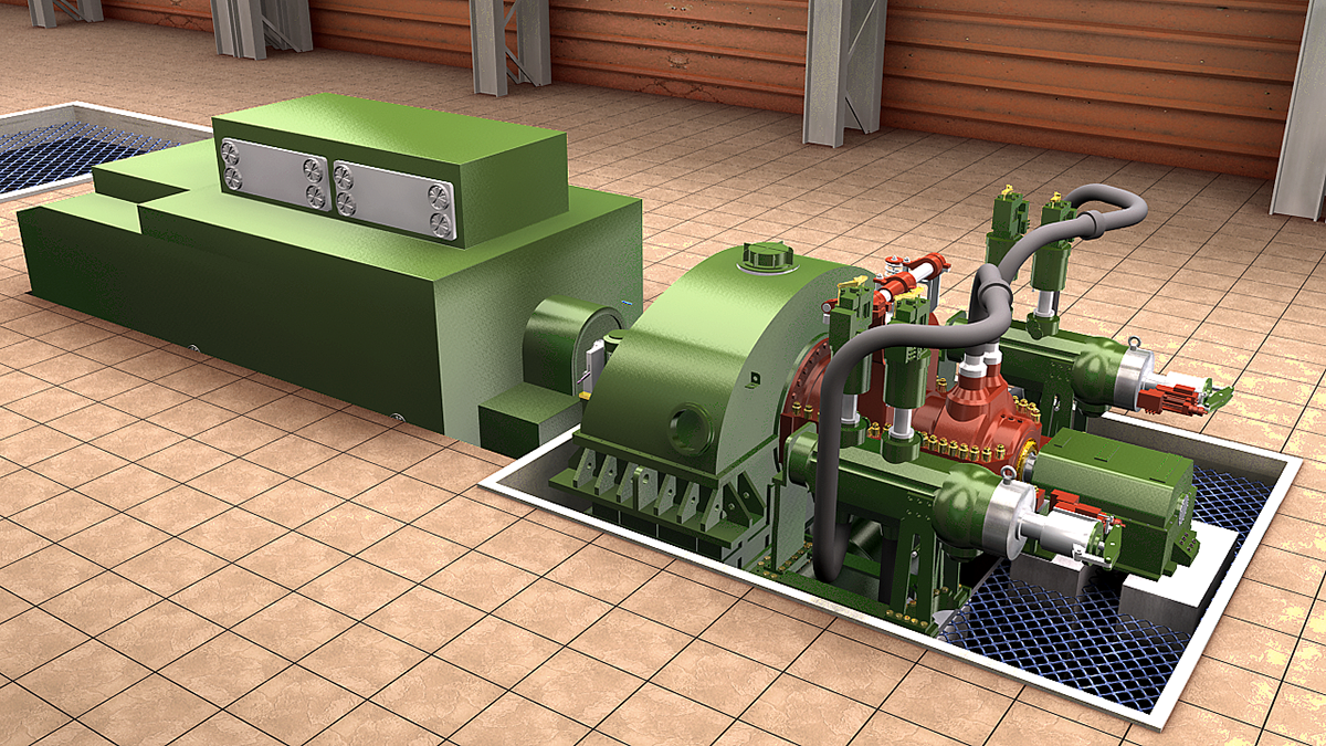 3D design simulation Turbine industrial 3dmax Maya XSI