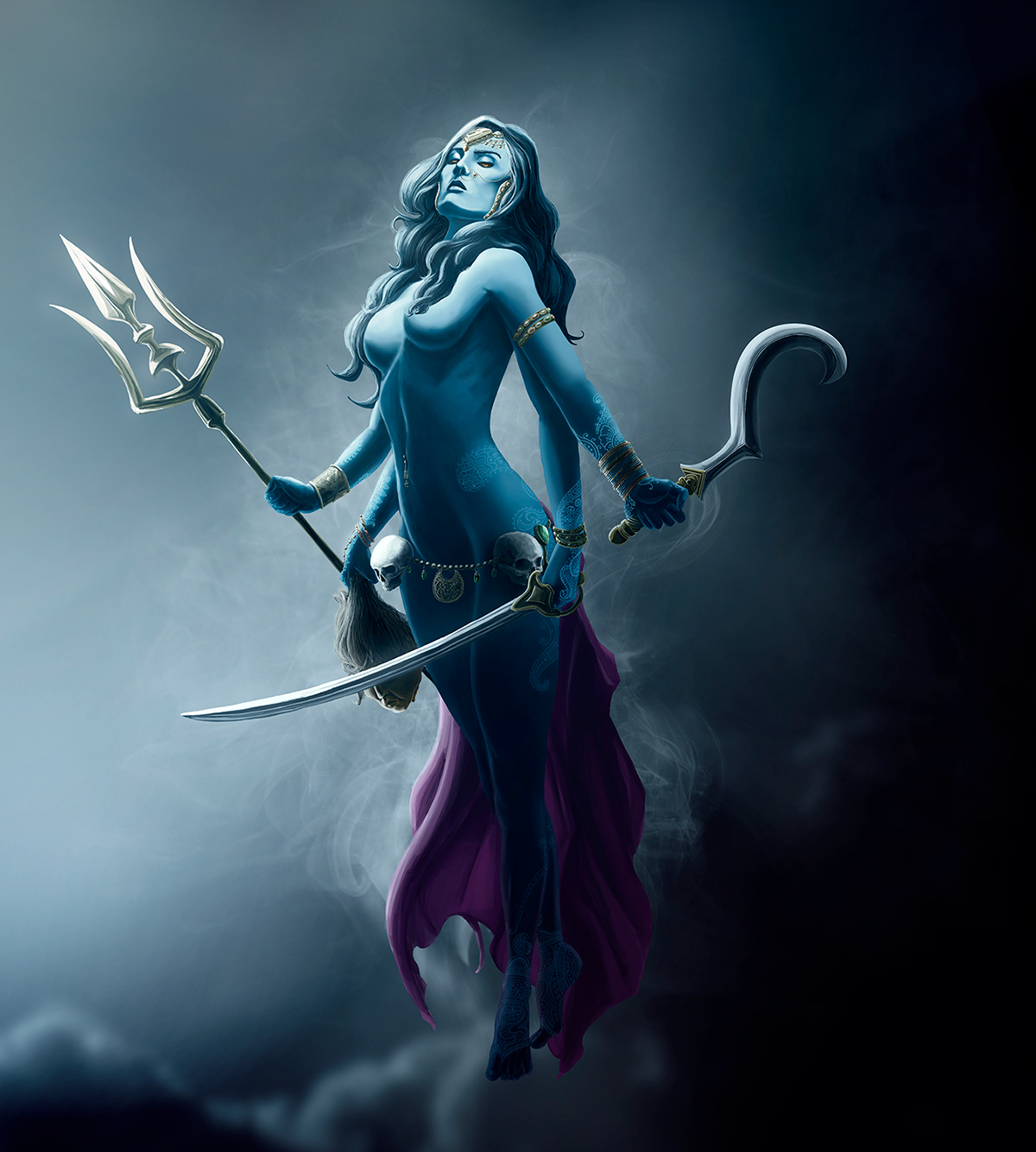 kali India  goddess woman.art digital Character design