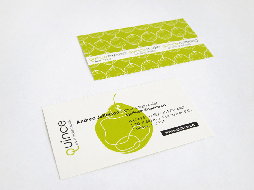 Quince Culinary Logo Design Logotype Identity System stationary package design 