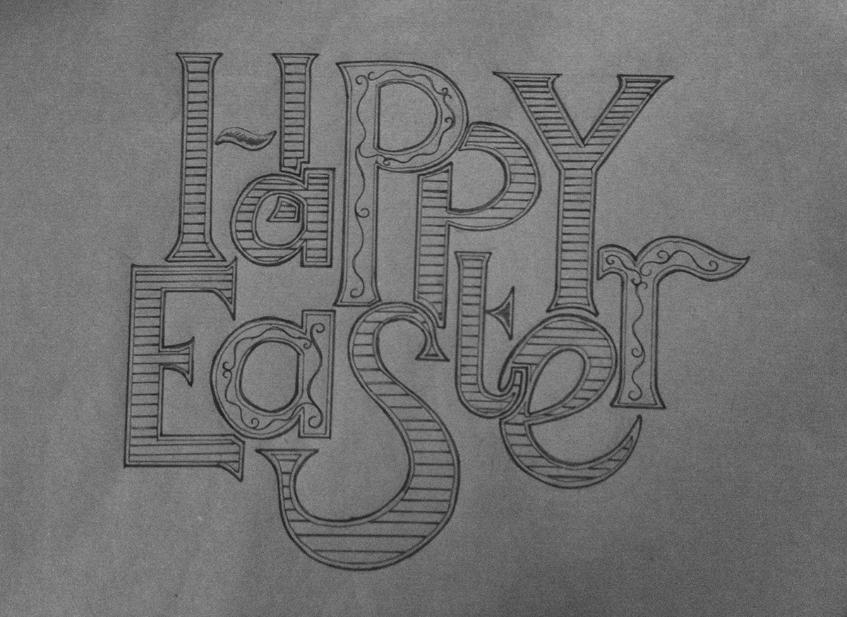lettering joyeuxnoel Easter sketches names envelope