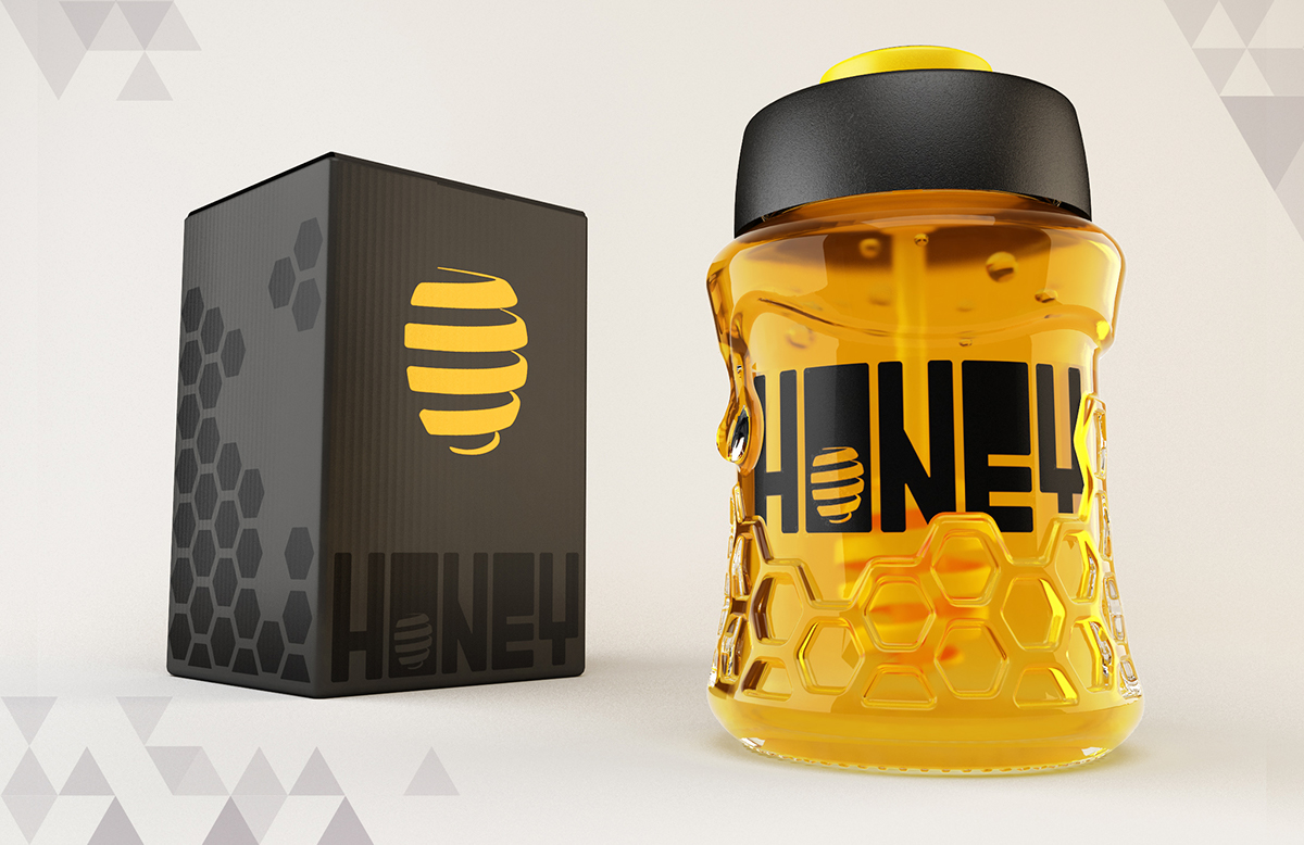 honey packaging design product visualization concept design