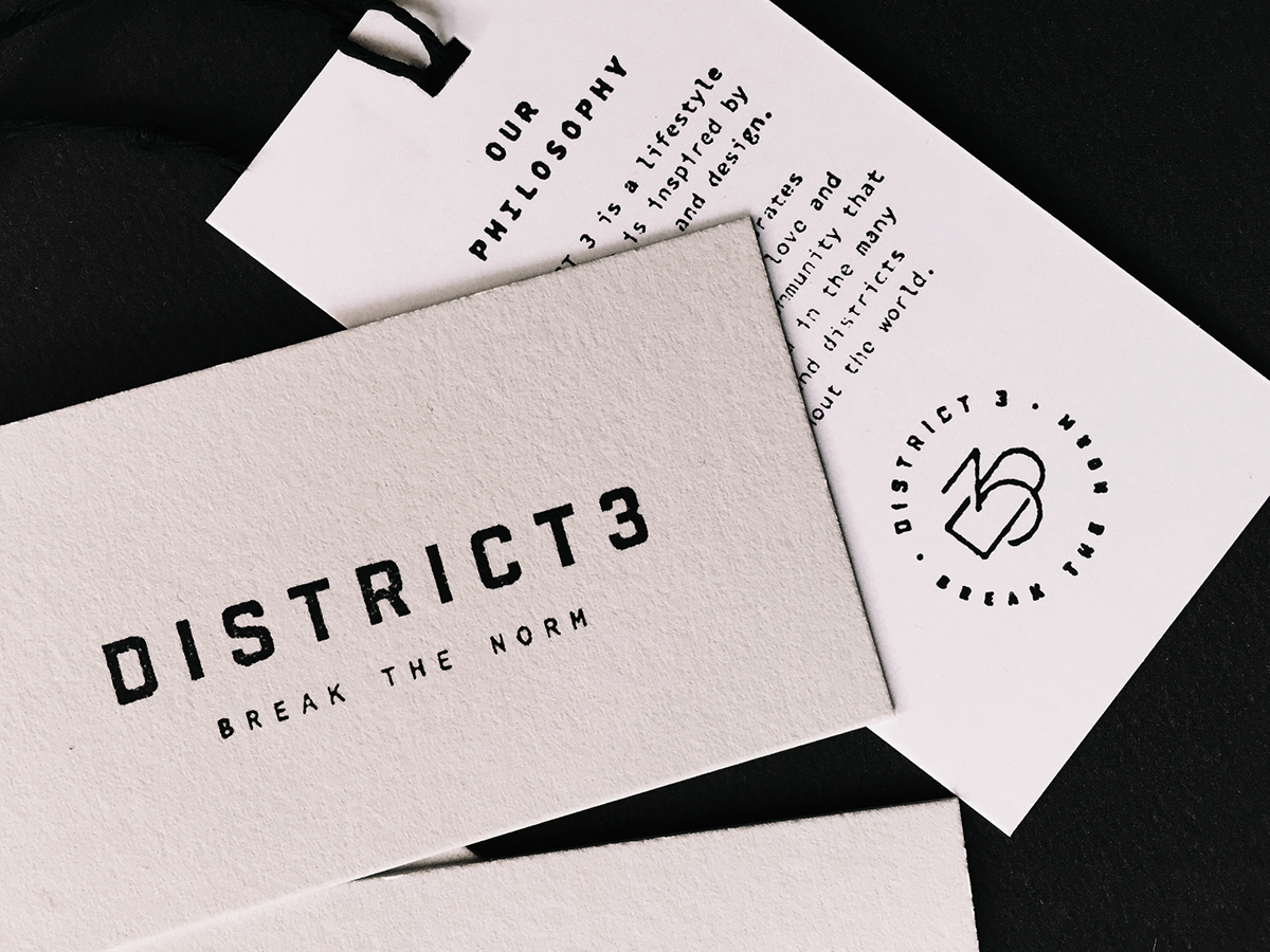 district3 fashion branding Clothing Line Clothing branding fashion line branding tee shirt packaging package design  fashion packaging clothing packaging apparel packaging