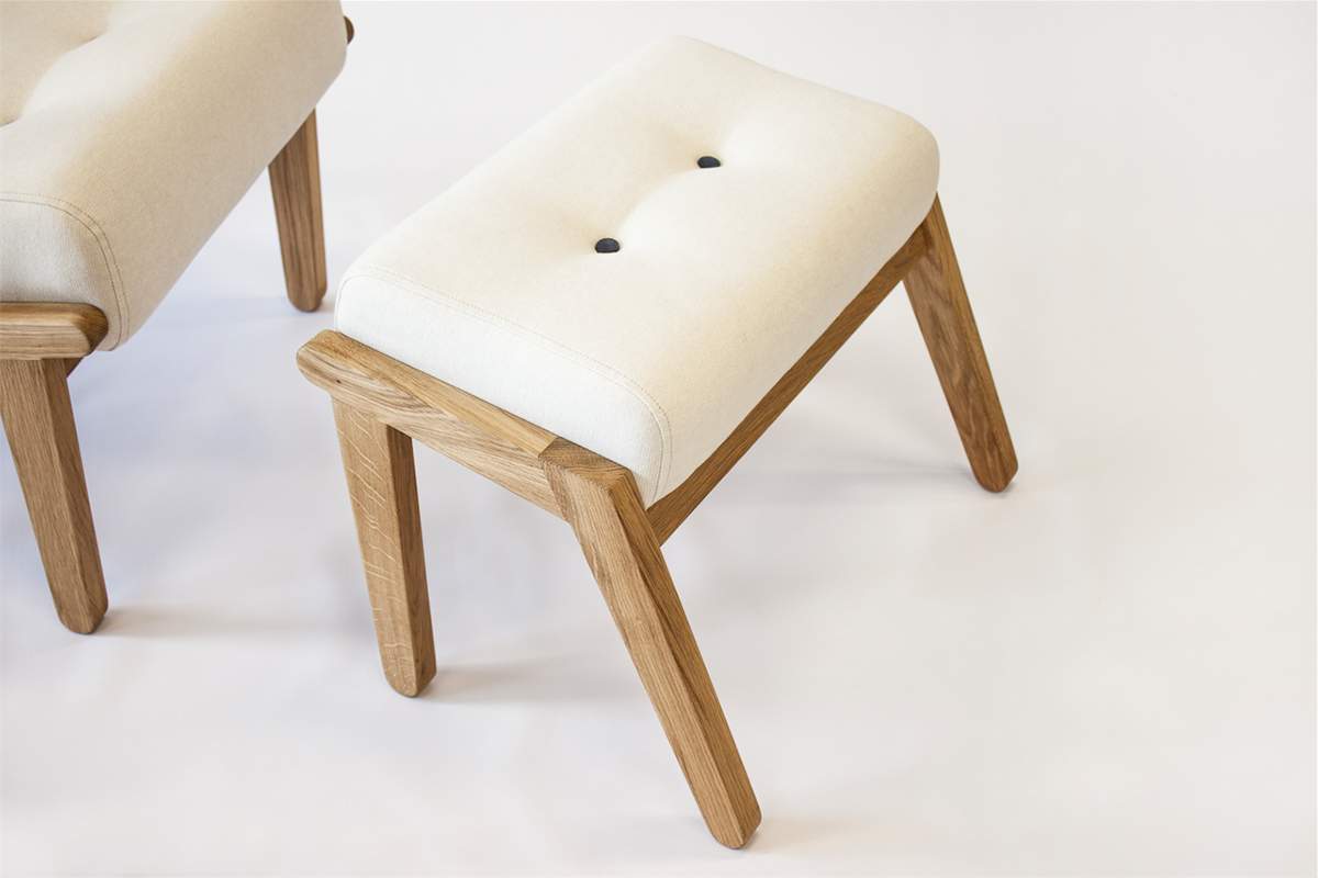 LOUNGE ARMCHAIR  chair wooden oak pouf