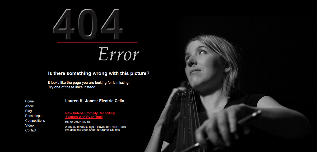 Website cello musician portfolio