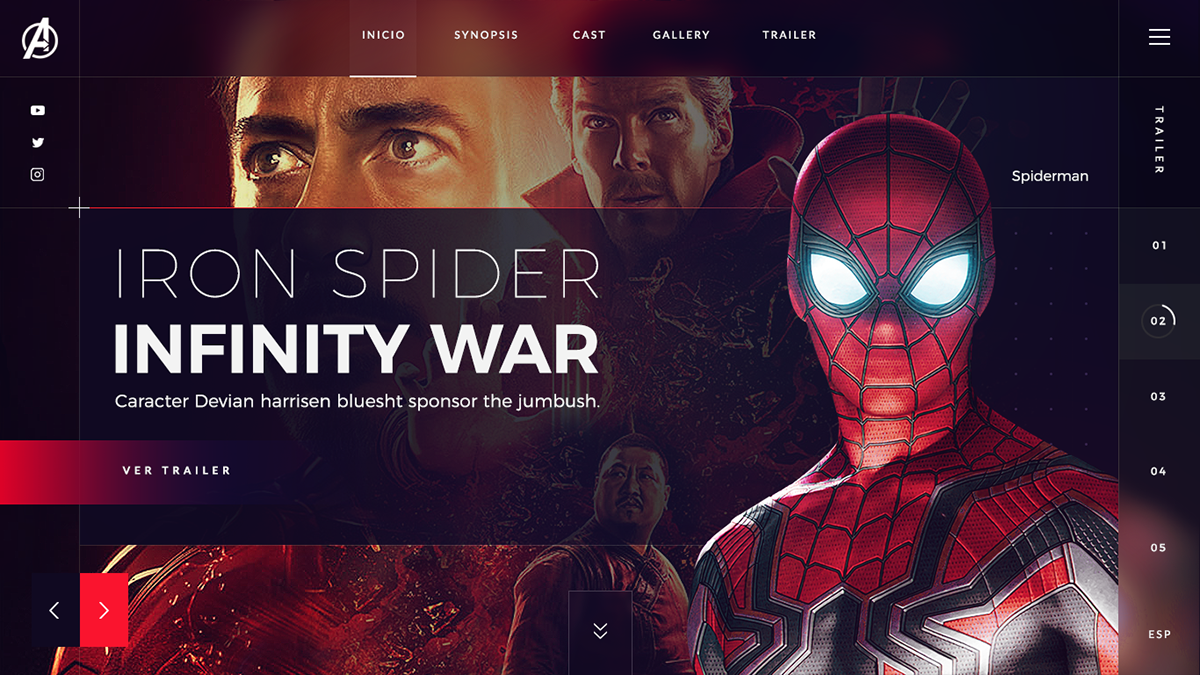 Infinity war marvel Thanos UI ux movie interaction Web Design  Avengers endgame