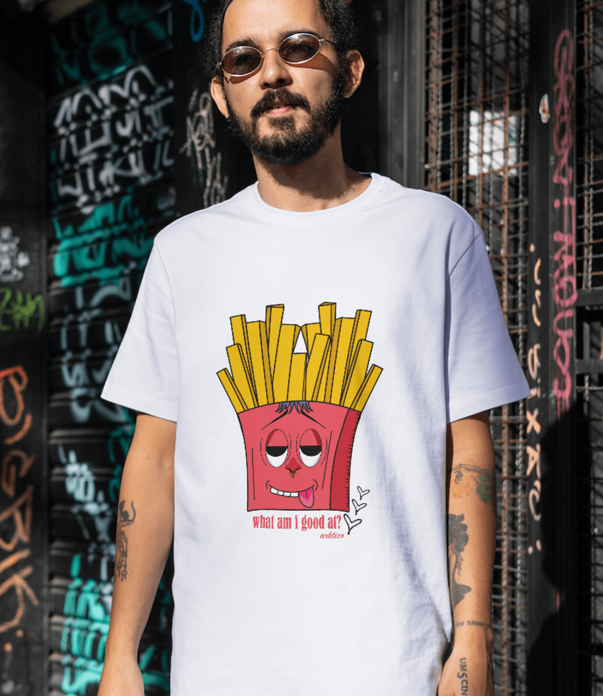 Patatas fritas chips snacks cartoon digital illustration artist Character design  shirt t-shirt design