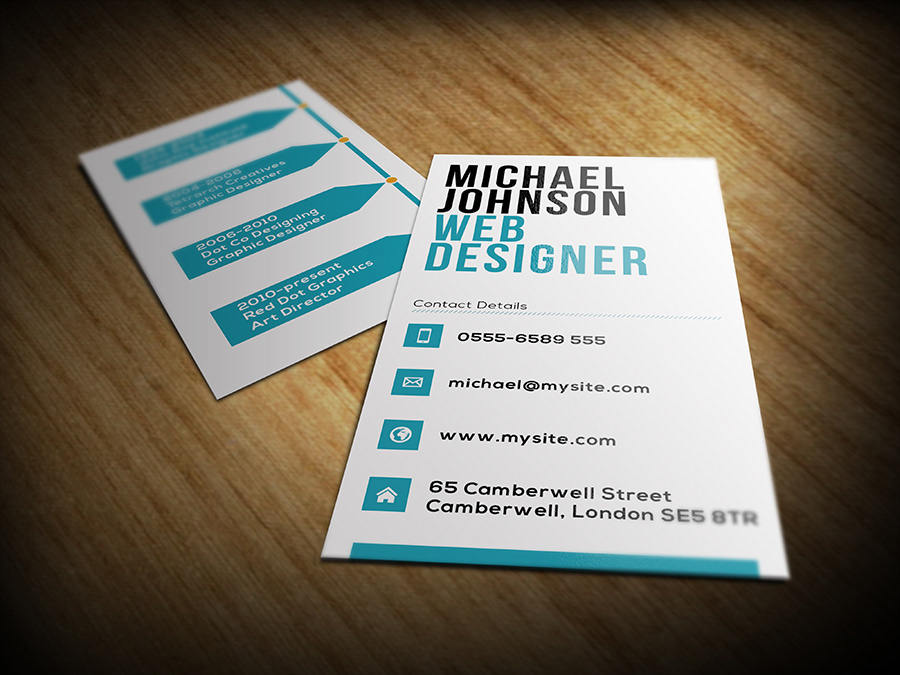business card  blue  orange  red  Graphic  designer  CV  curriculum vitae
