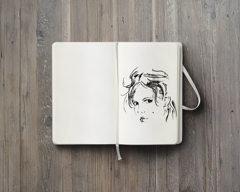 Drawing  portrait sketch woman