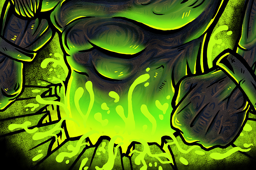 shirt t-shirt acid beast deathcore metalcore progressive design merch illustration green infernal