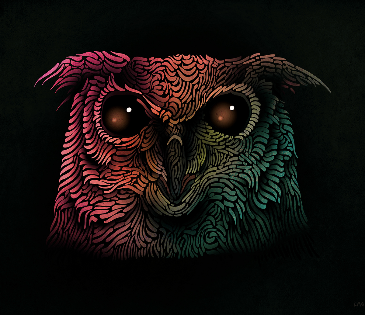 vector Illustrator bear owl lasseundbosse