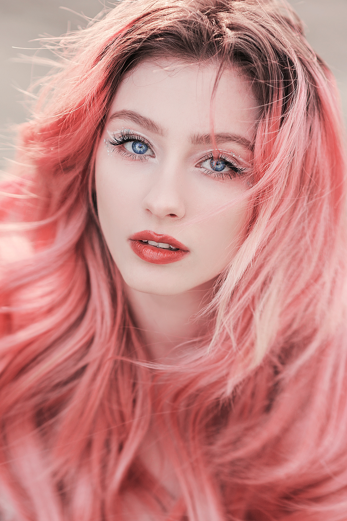woman beauty Photography  pastel pink dreamy portrait
