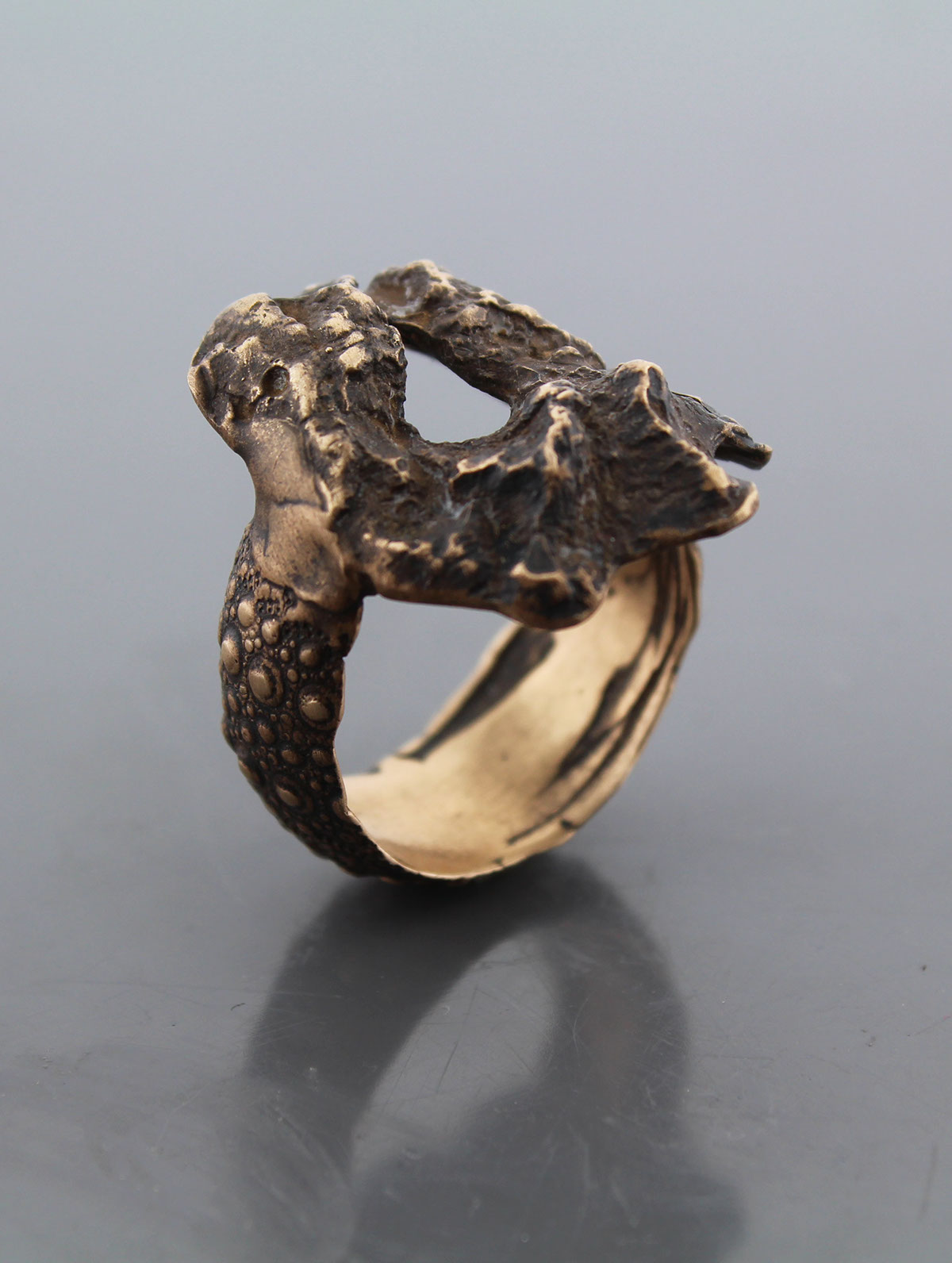 ring cast lostwax bronze stones