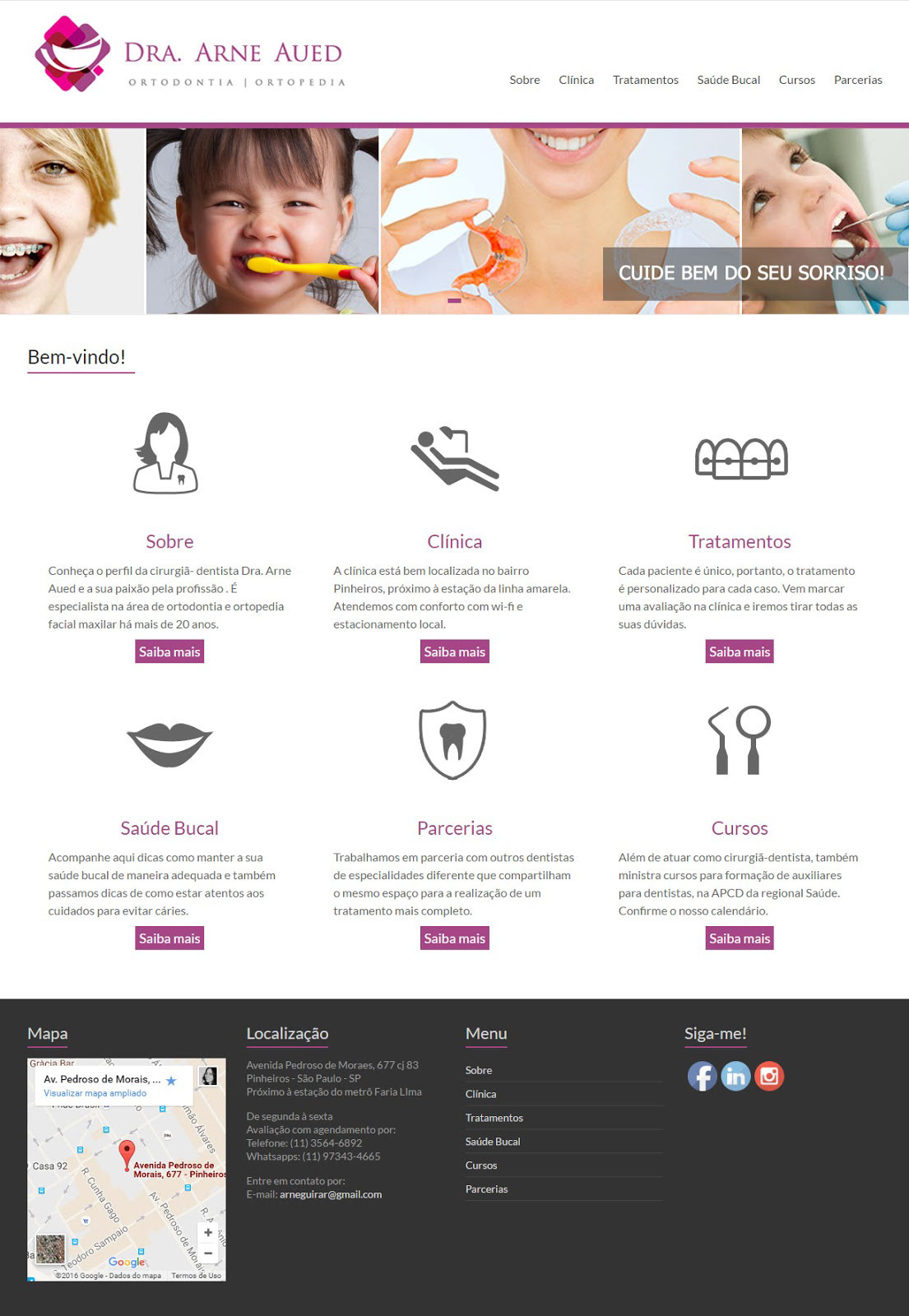 dentista saúde sorriso site Web Design  wordpress