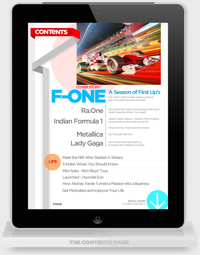 Tweek Ra One f1 magazine iPad Magazine ui design iPad magazines user interface ipad icon ios apple ipad apple ipad 2 indiatimes times of india times gaana