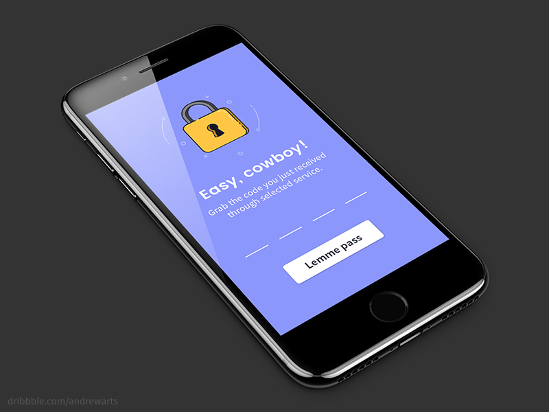 UI ux particle ILLUSTRATION  screen phone app authentification two-factor security
