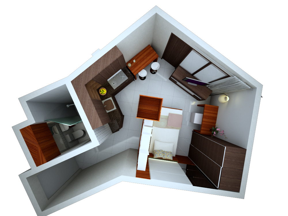 interiordesign smallroom oneroom apartemen