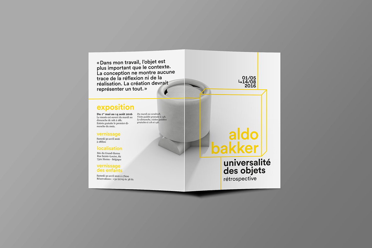 Aldo Bakker design exposition expo brochure page layout
