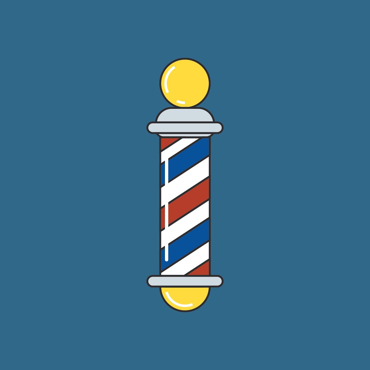 barbershop flat design Icon