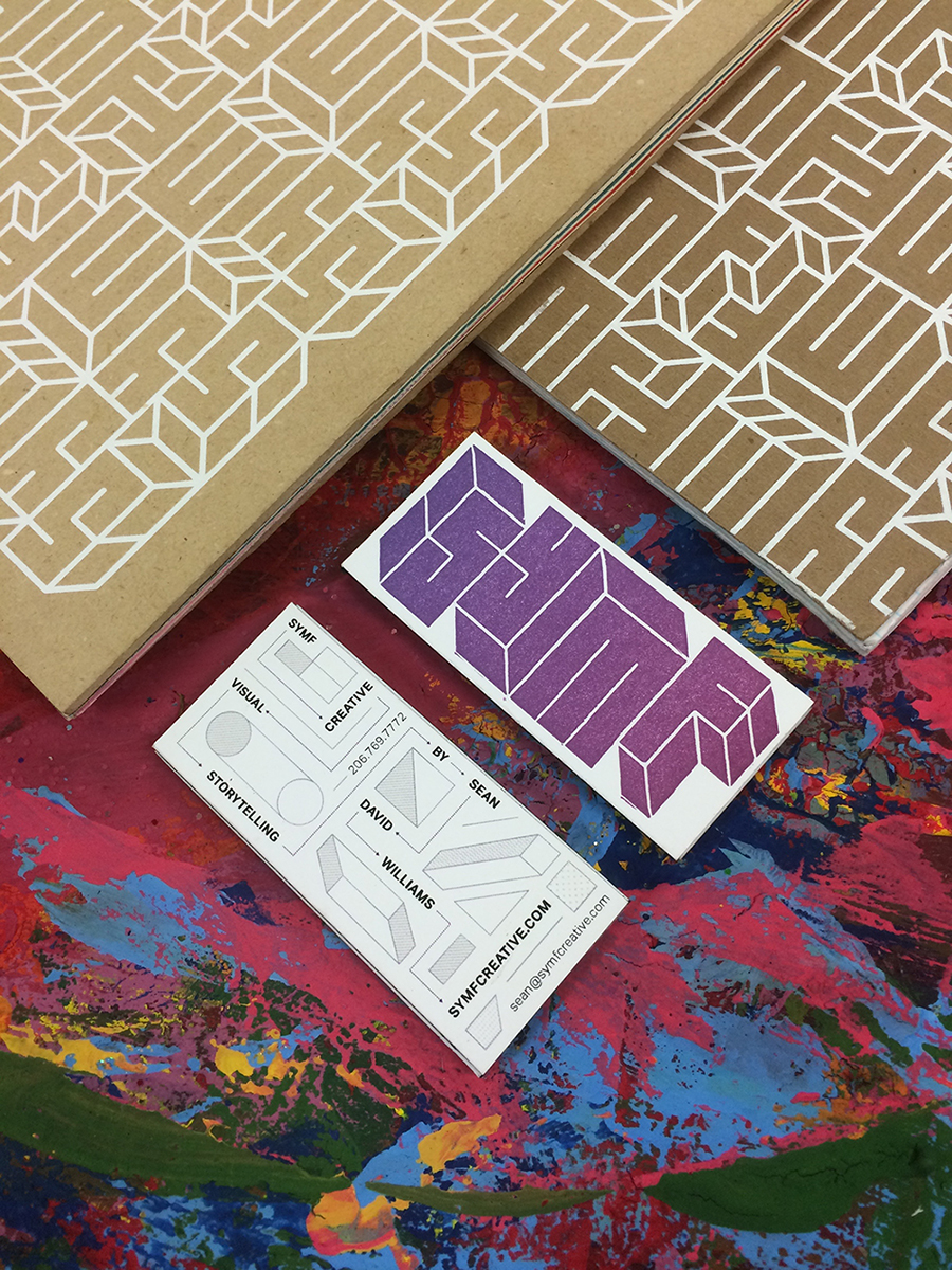 letterpress linoleum split fountain business card portfolio bookmaking Book Arts grid modular