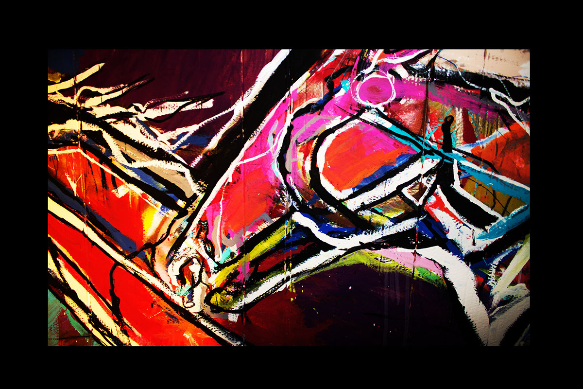 equine horse horse painting abstract line color Dan Vainavicz