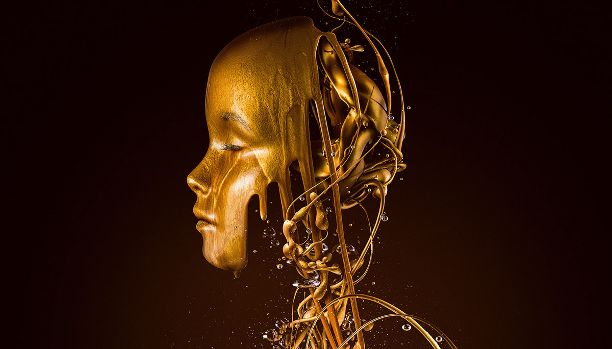 gold Photography  graphic art photoshop Liquid portrait abstract lightroom paint