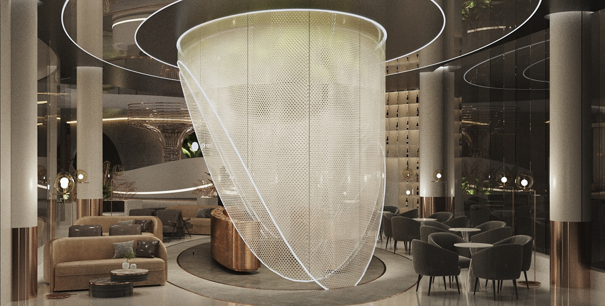 3D Danang graduation project hotel Interior interior design  Pullman vray