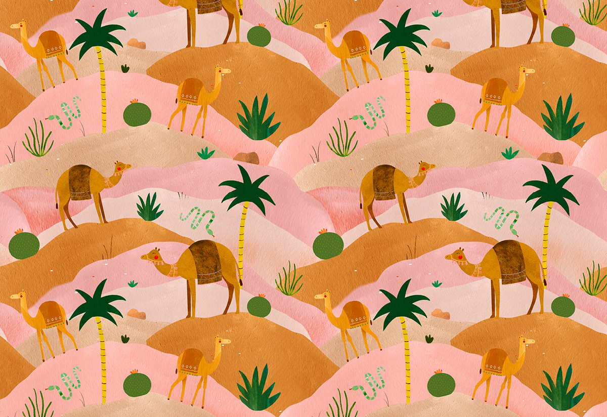 adobe fresco animals jungle motif pattern pattern designer photoshop textil textil design Tropical