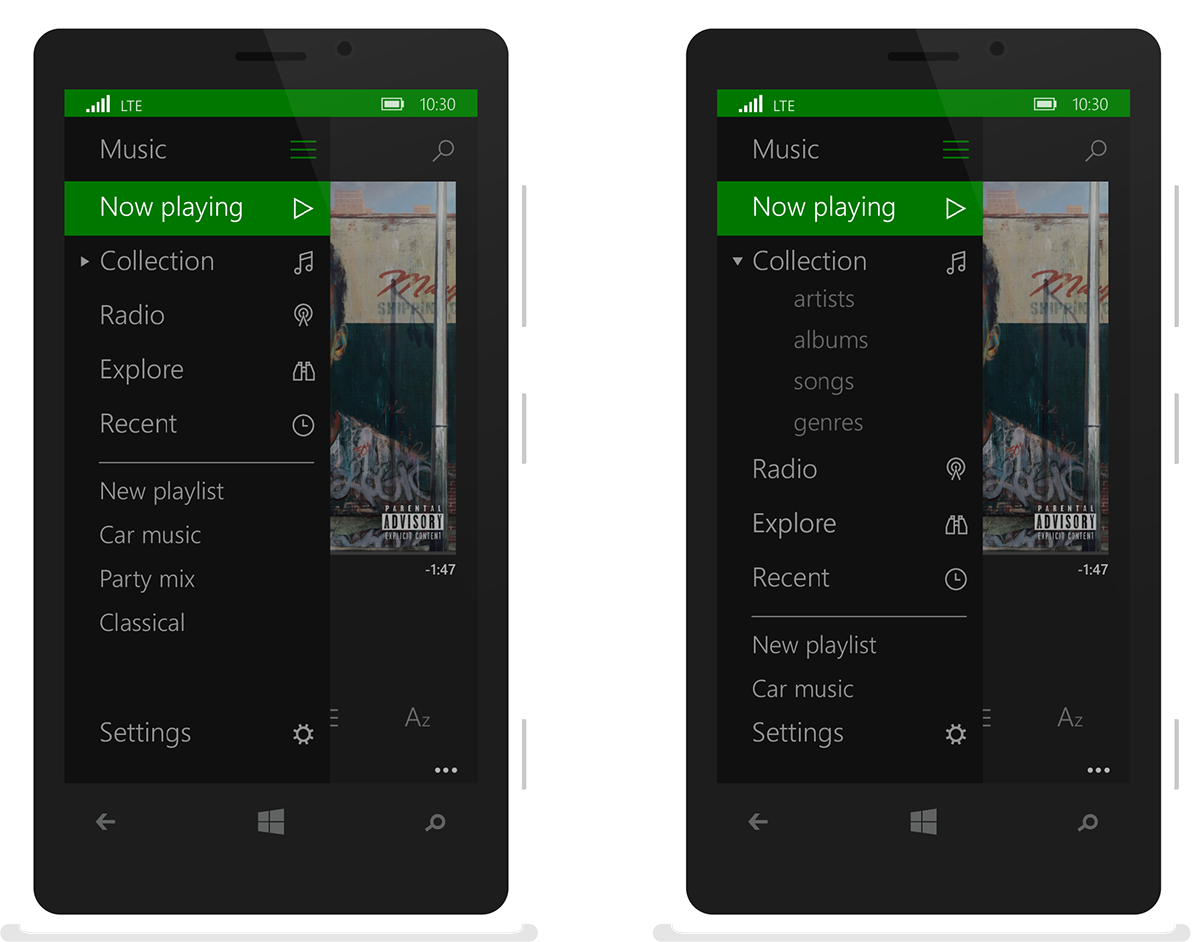 windows windows 10 Cortana xbox Xbox Music concept UI metro