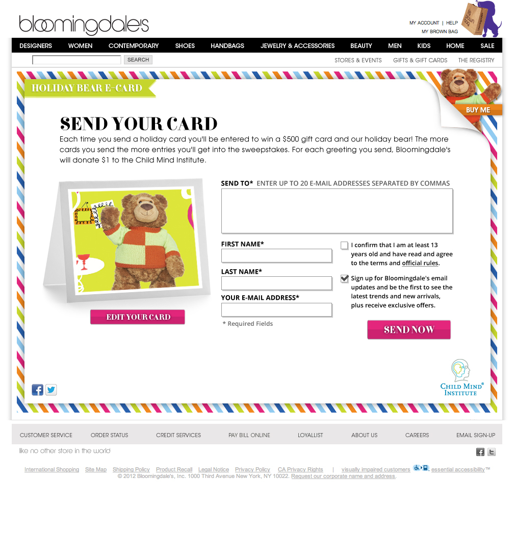 BLOOMINGDALE'S Ecommerce ecard Holiday Retail