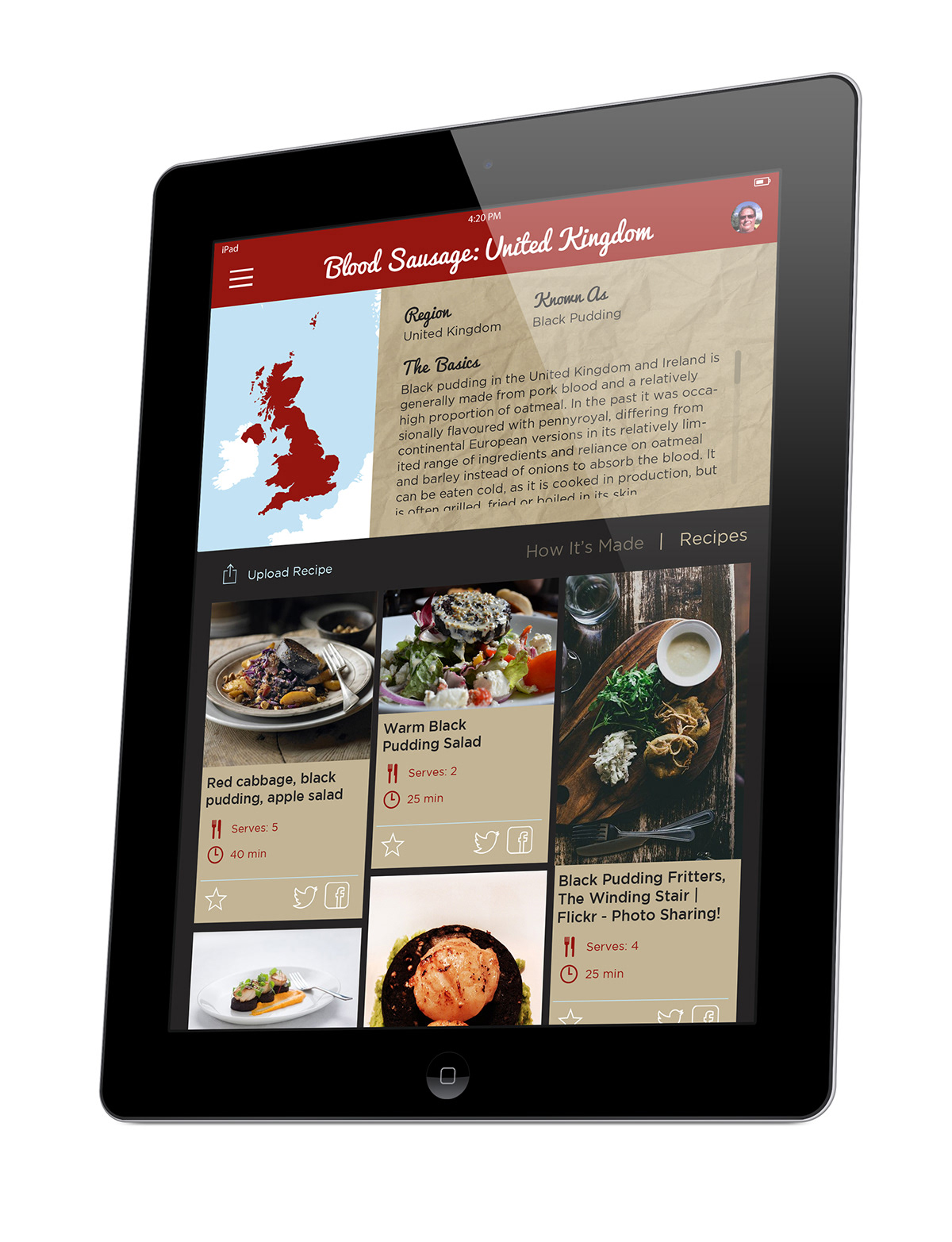 blood sausage breakfast apps app design iPad Apps