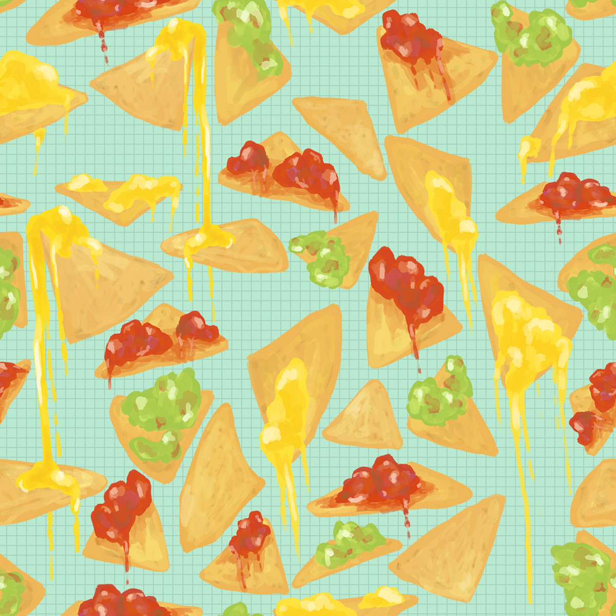 Repeat Pattern pattern Food  digital blt pancakes nachos carmel apple apple strawberries chocolate salad Clementine