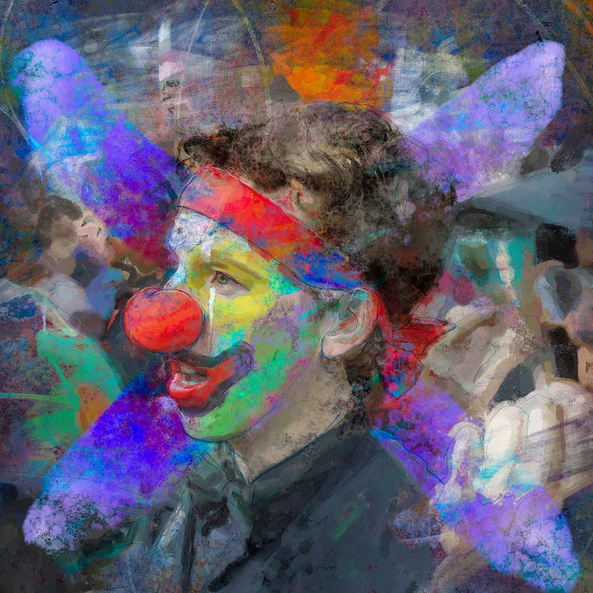 Adobe Photoshop clown digital painting Portraiture protest